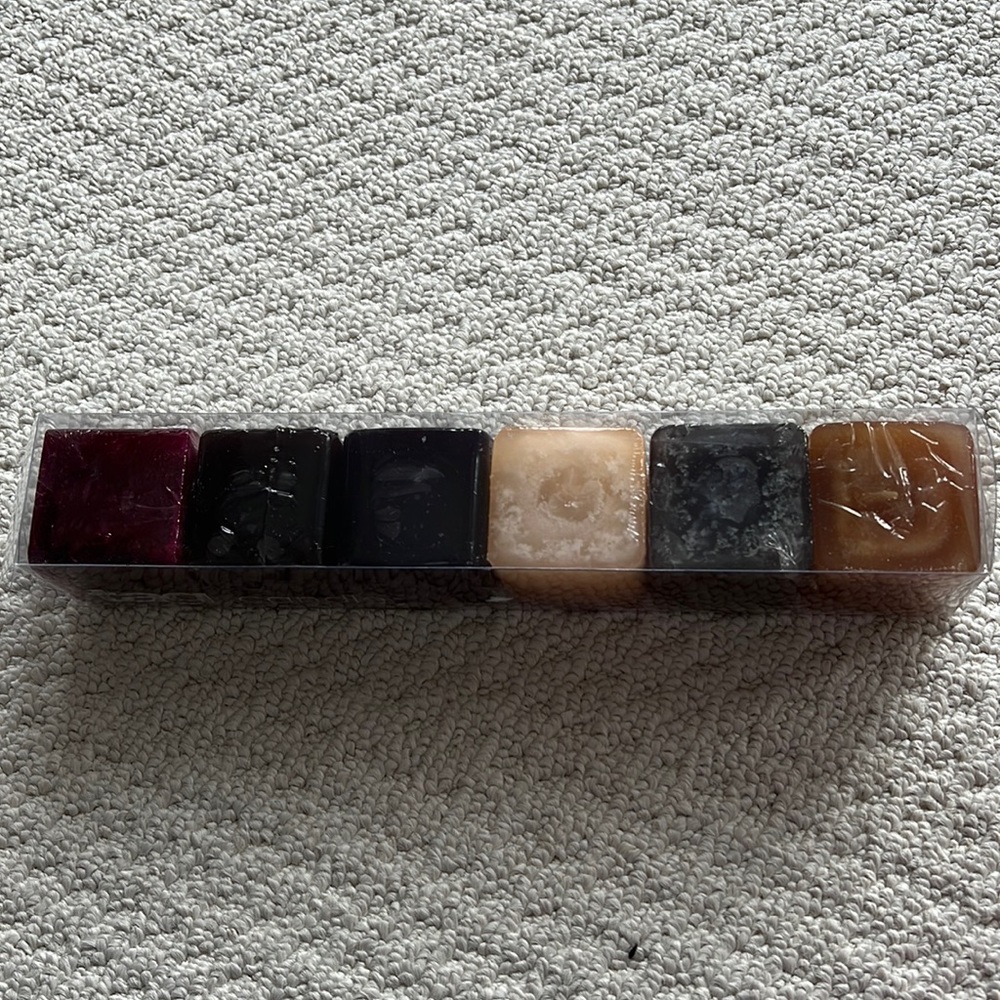 Earth tone candles, set of 6 square candles, never used